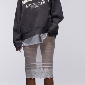 Topshop Sheer Lace Pencil Skirt